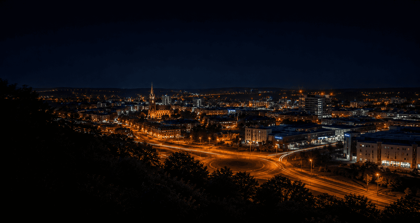 Rotherham skyline at night — Empire outcall coverage area